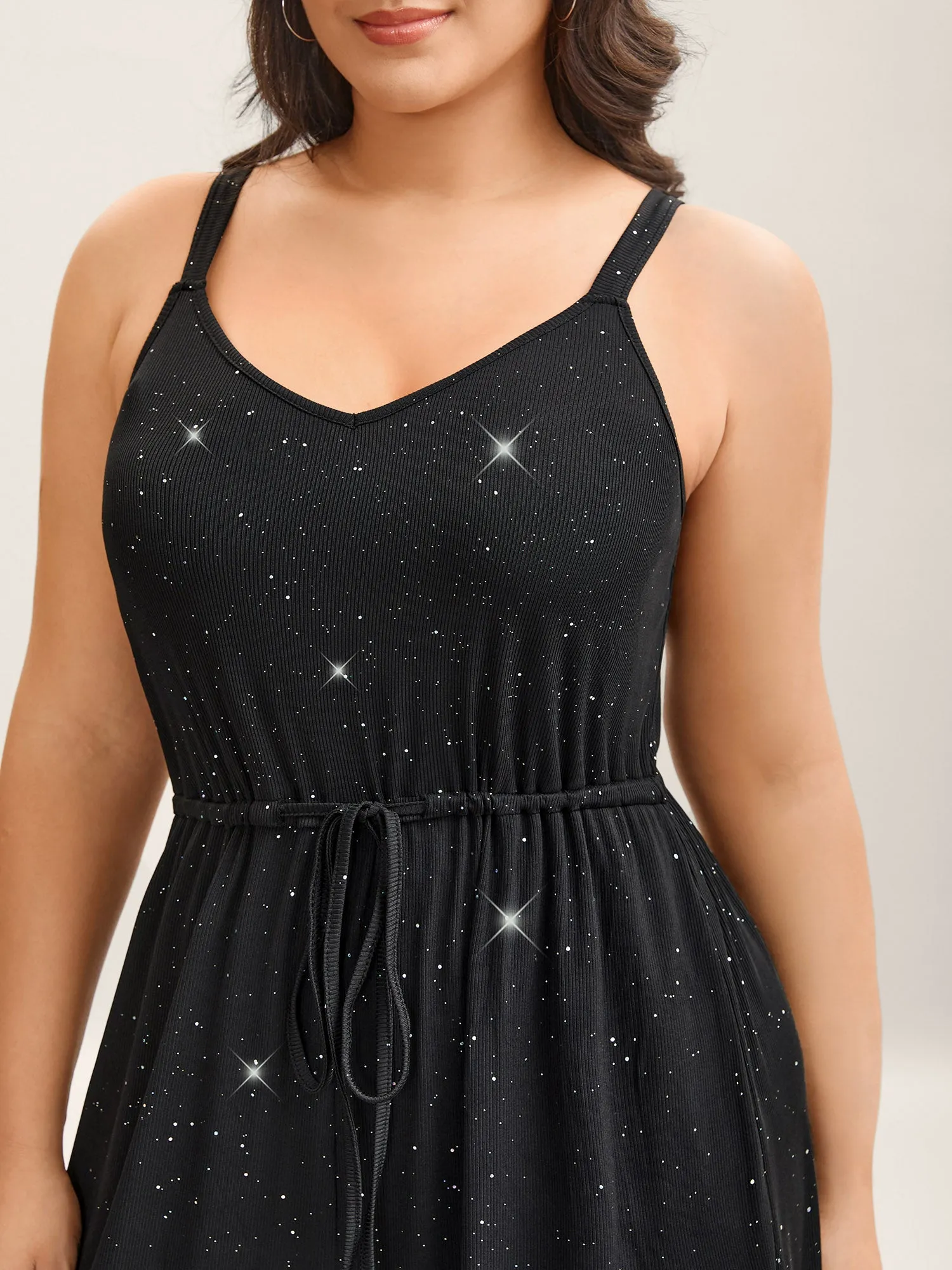 Sequins Waist-Tie Wide-Leg Jumpsuit sold by Bloomchic product image thumbnail 2