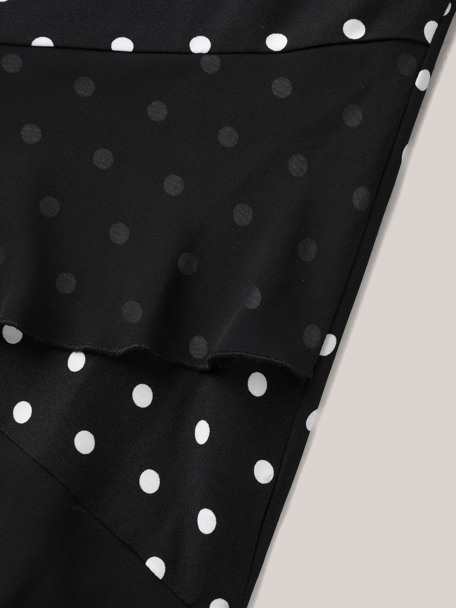 Polka Dots Spliced Ruffled Hem Shirt sold by Bloomchic product image thumbnail 4