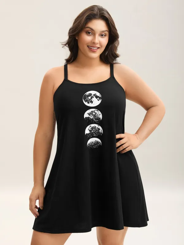 Moon Pattern Sleeveless Lounge Dress sold by Bloomchic