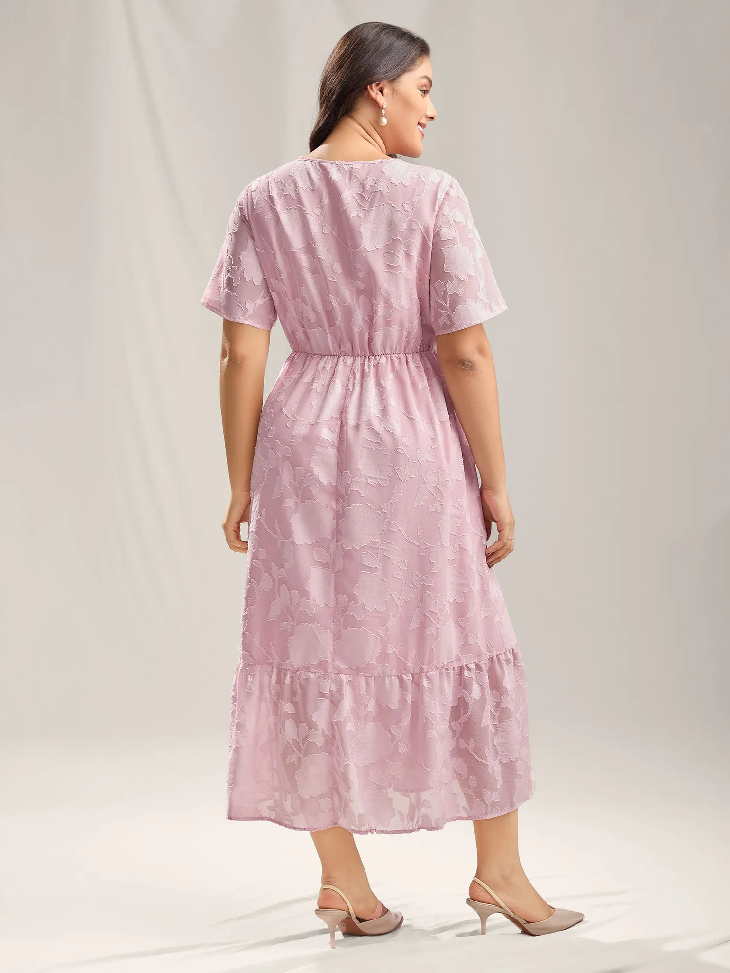 Floral Textured Pockets Tiered Maxi Dress sold by Bloomchic product image thumbnail 4