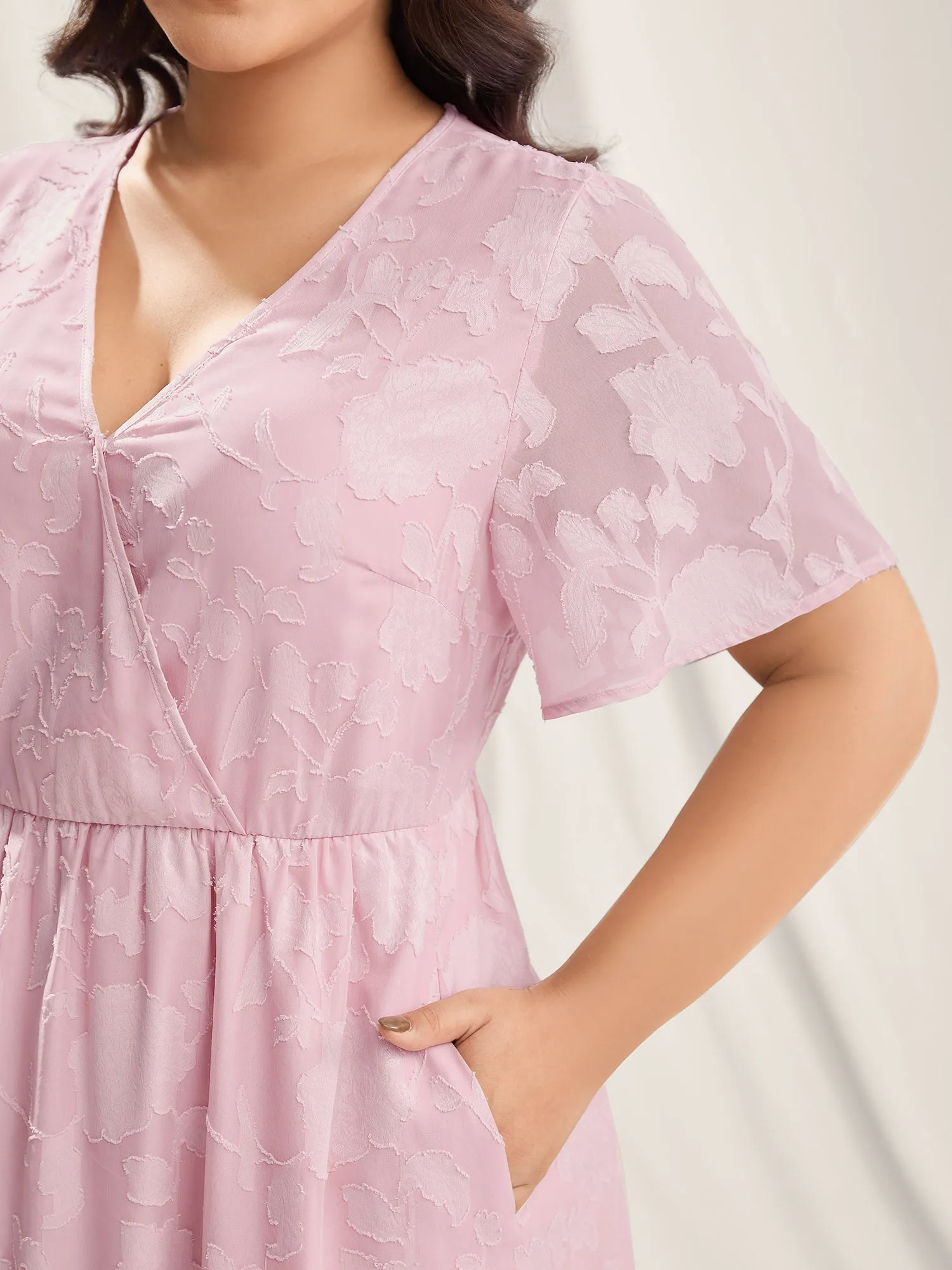 Floral Textured Pockets Tiered Maxi Dress sold by Bloomchic product image thumbnail 2