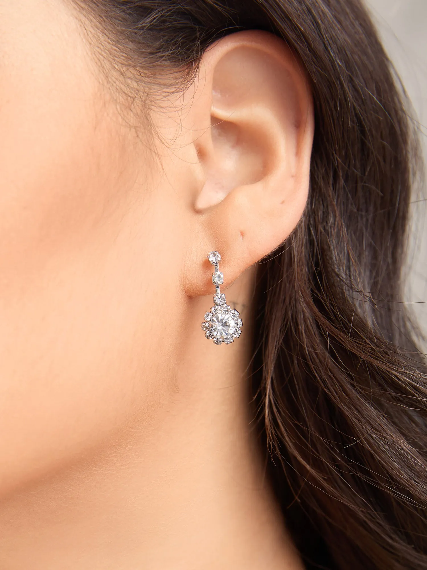 Zirconium Drill Earrings Necklace Set sold by Bloomchic product image thumbnail 4