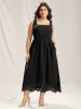 Scalloped Laser Cut Pockets Maxi Dress sold by Bloomchic