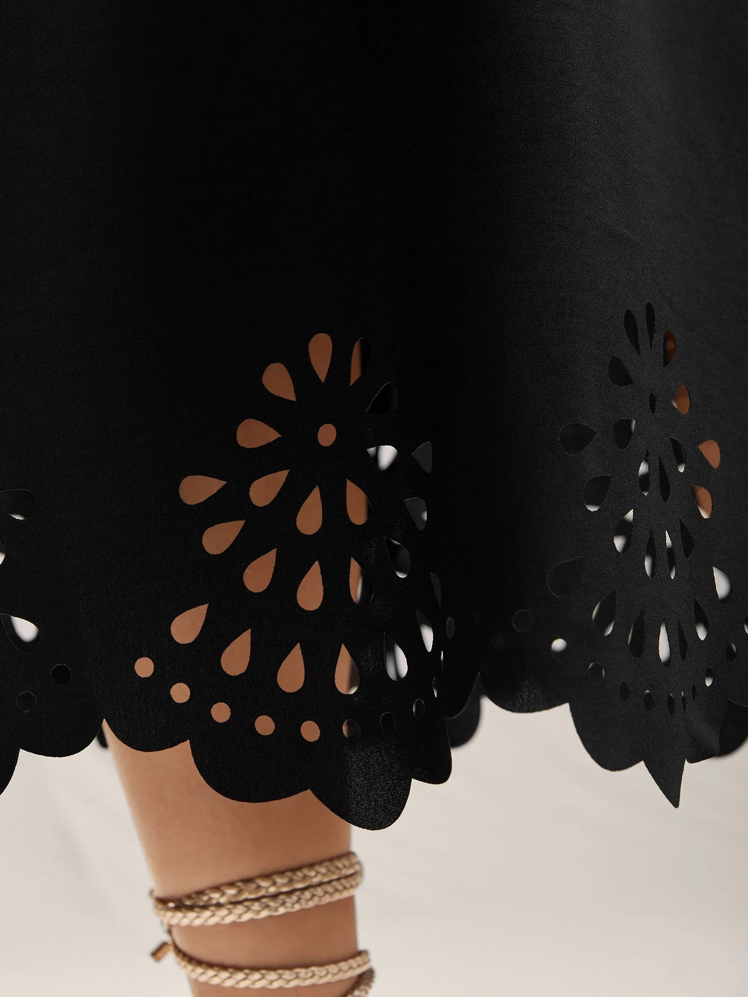 Scalloped Laser Cut Pockets Maxi Dress sold by Bloomchic product image thumbnail 2