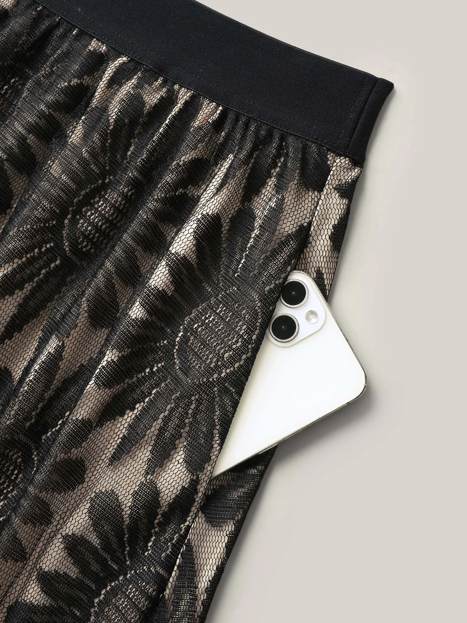 Geometric Print Lace Midi Skirt sold by Bloomchic product image thumbnail 5