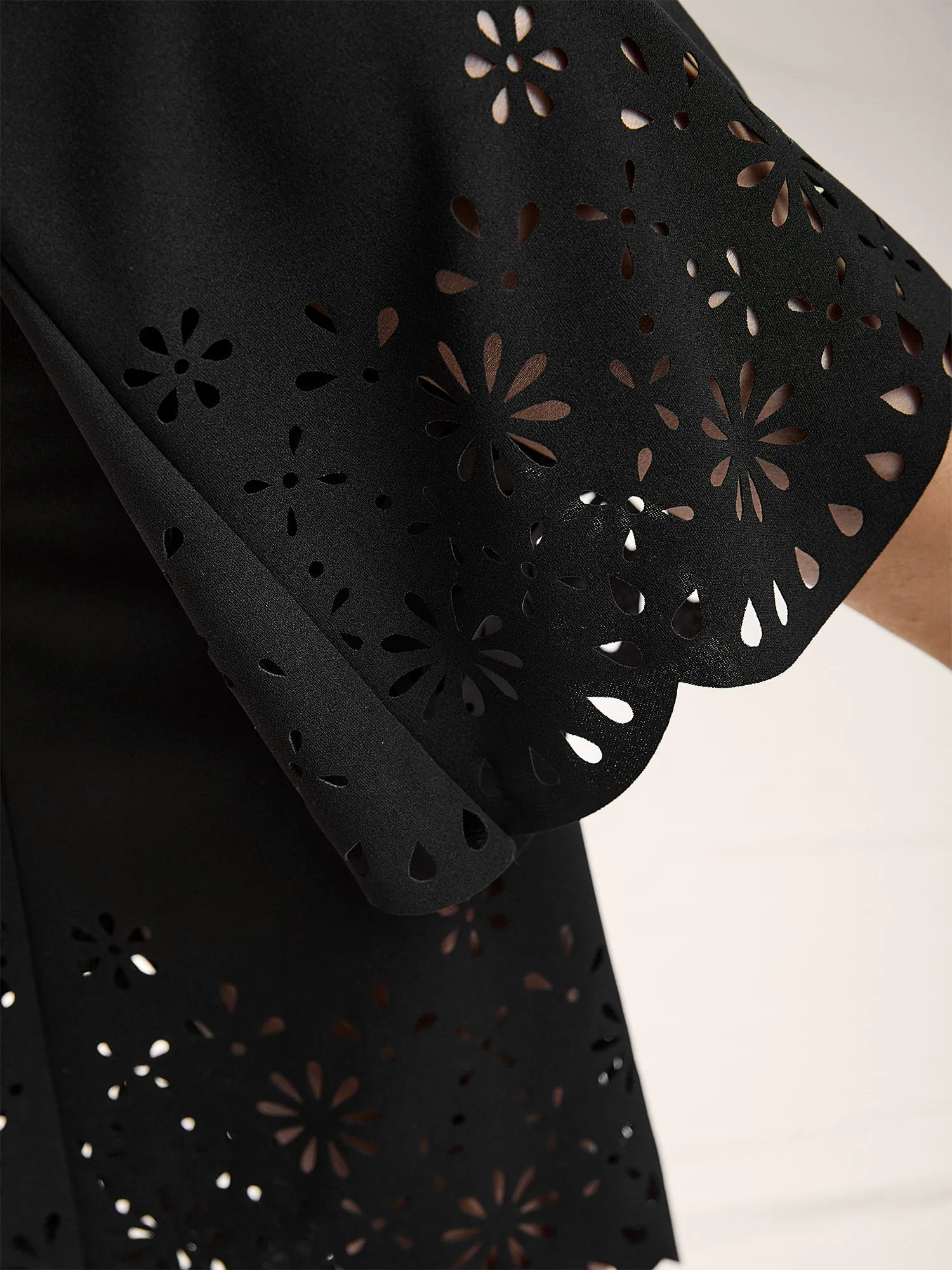 Scalloped Laser Cut Bootcut Pants sold by Bloomchic product image thumbnail 2