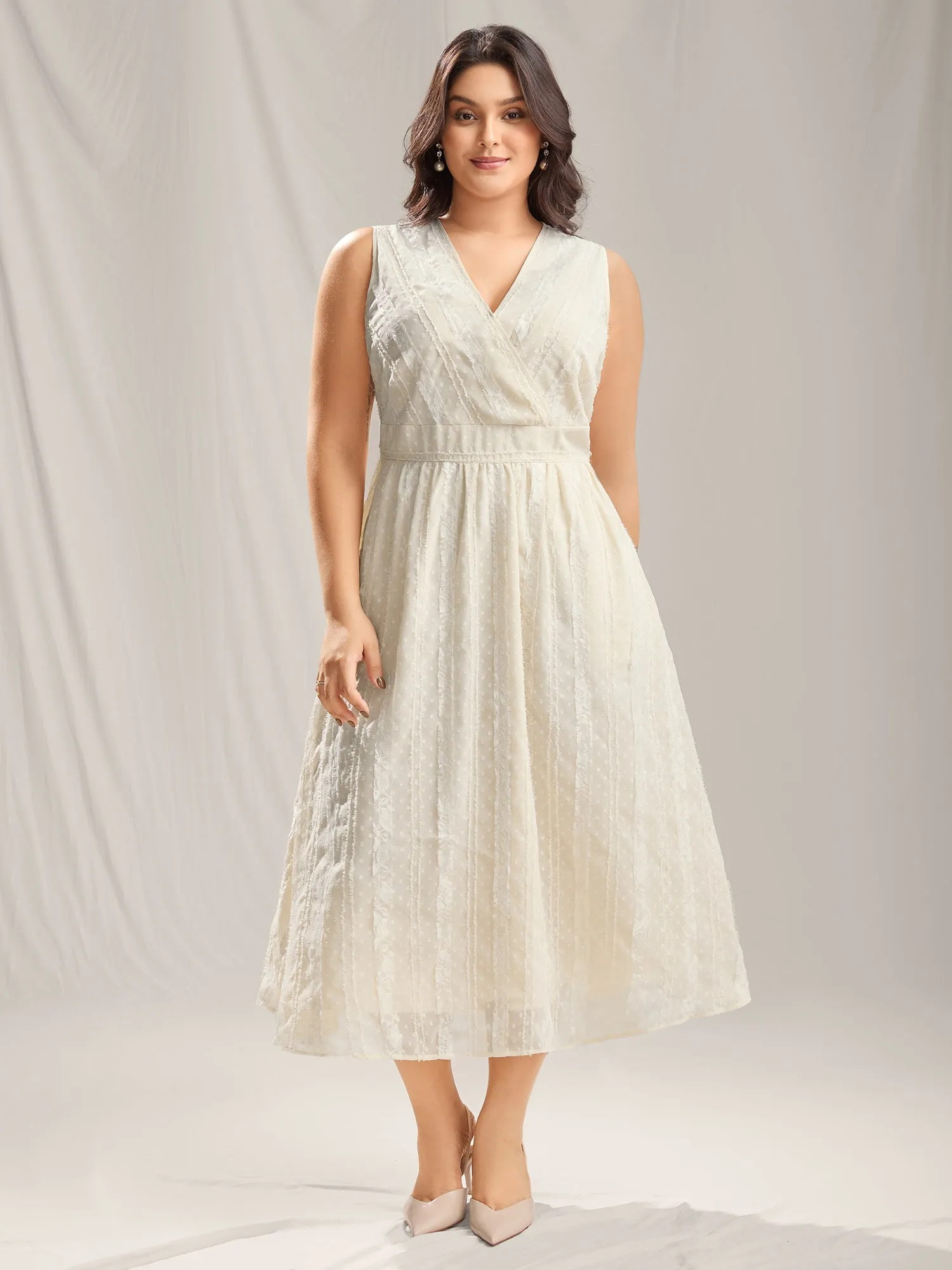 Woven Textured Surplice Neck Maxi Dress sold by Bloomchic