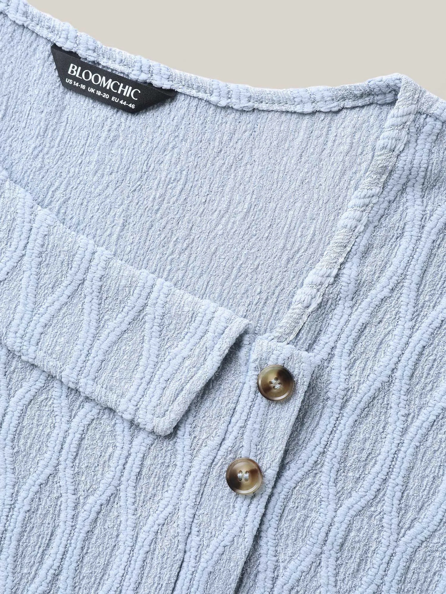 Asymmetrical Collar Textured Plain Blouse sold by Bloomchic product image thumbnail 5