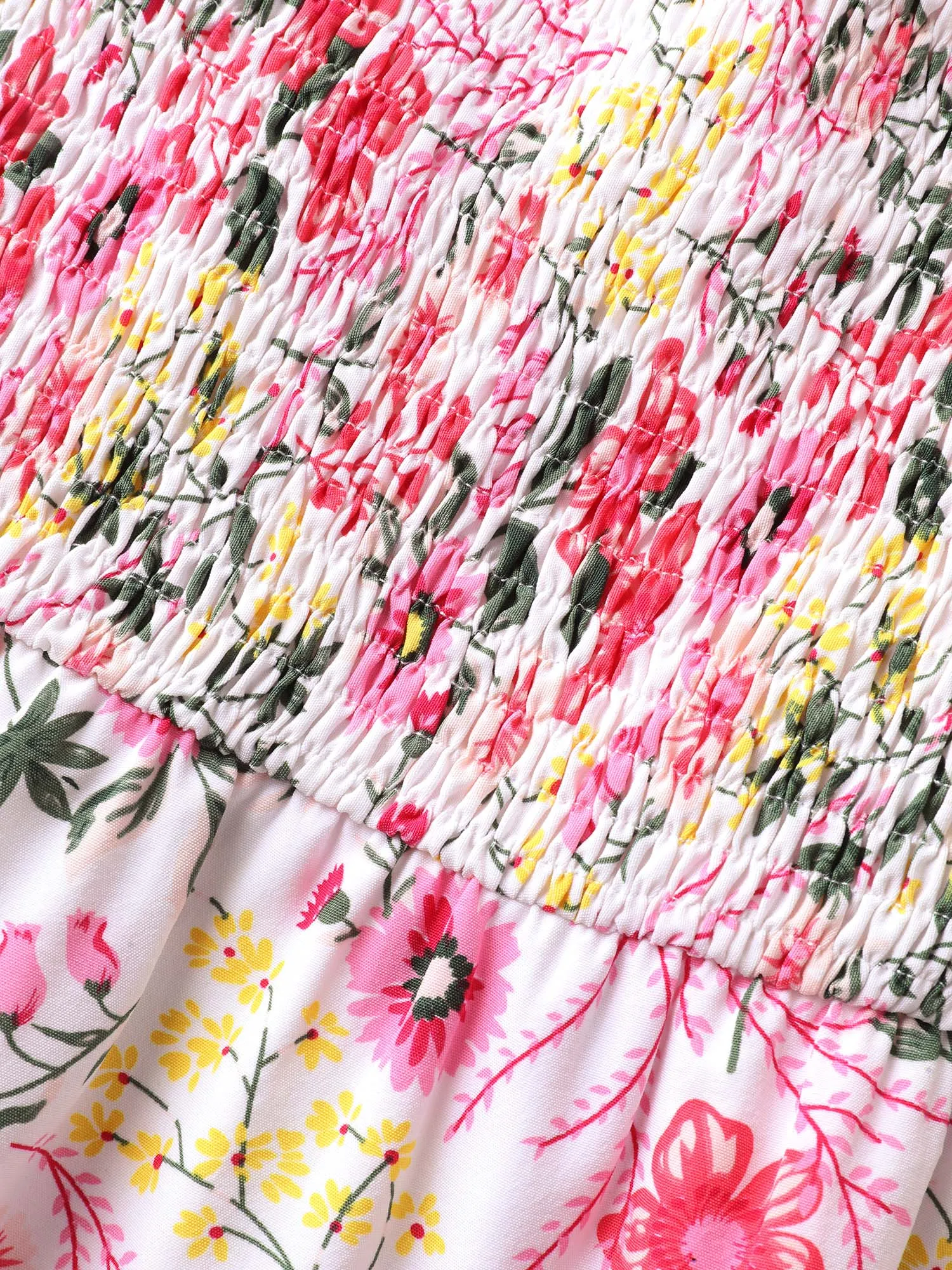 Shirred Floral Print Pockets Maxi Dress sold by Bloomchic product image thumbnail 5