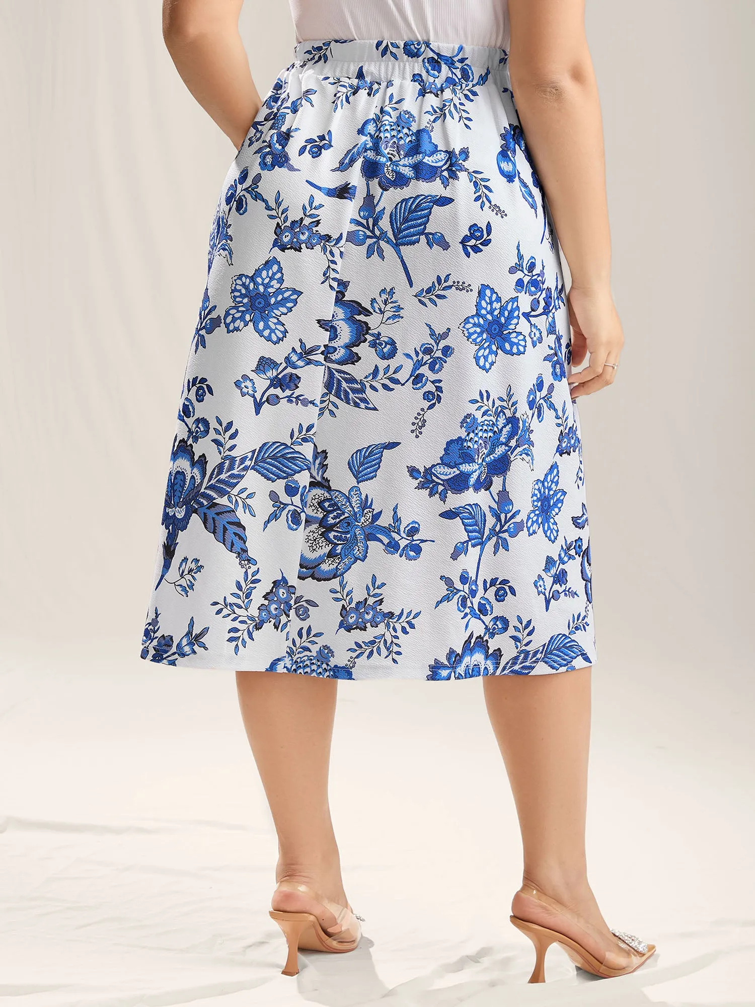 Floral Print Flared Midi Skirt sold by Bloomchic product image thumbnail 4