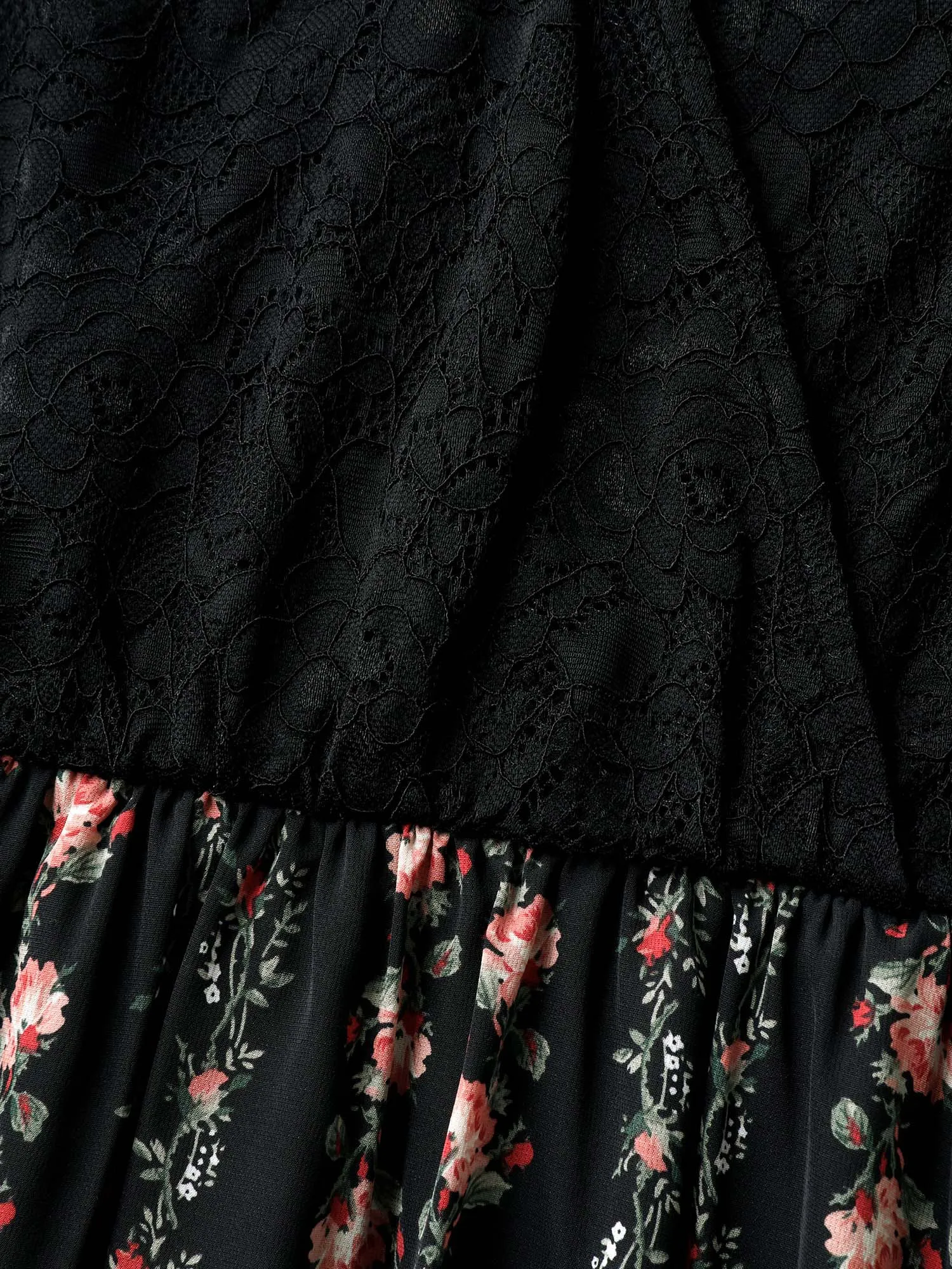 Floral Stripes Lace Trim Maxi Dress sold by Bloomchic product image thumbnail 5