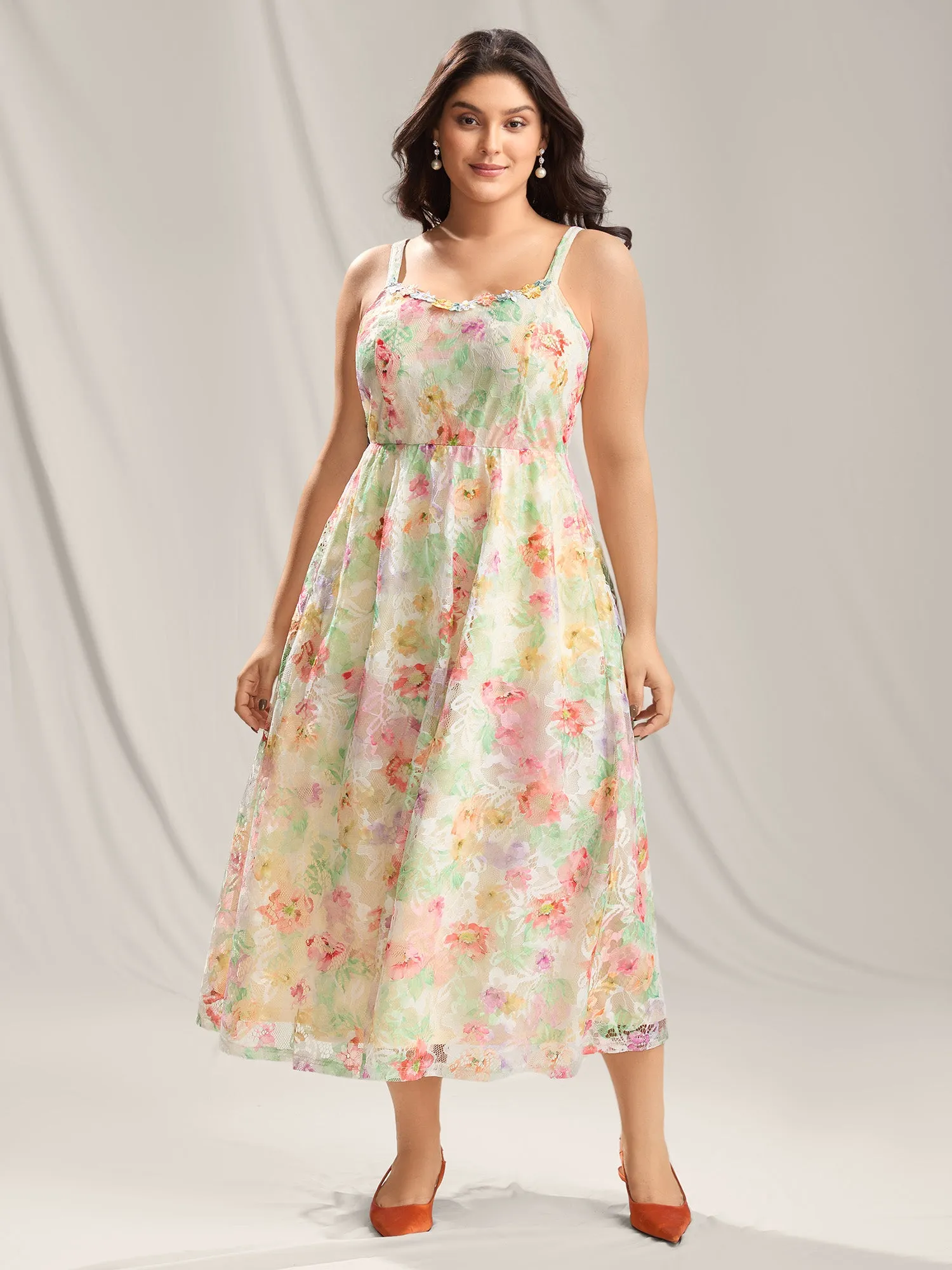 Sunkissed Florals Lace Textured Maxi Dress sold by Bloomchic product image thumbnail 3