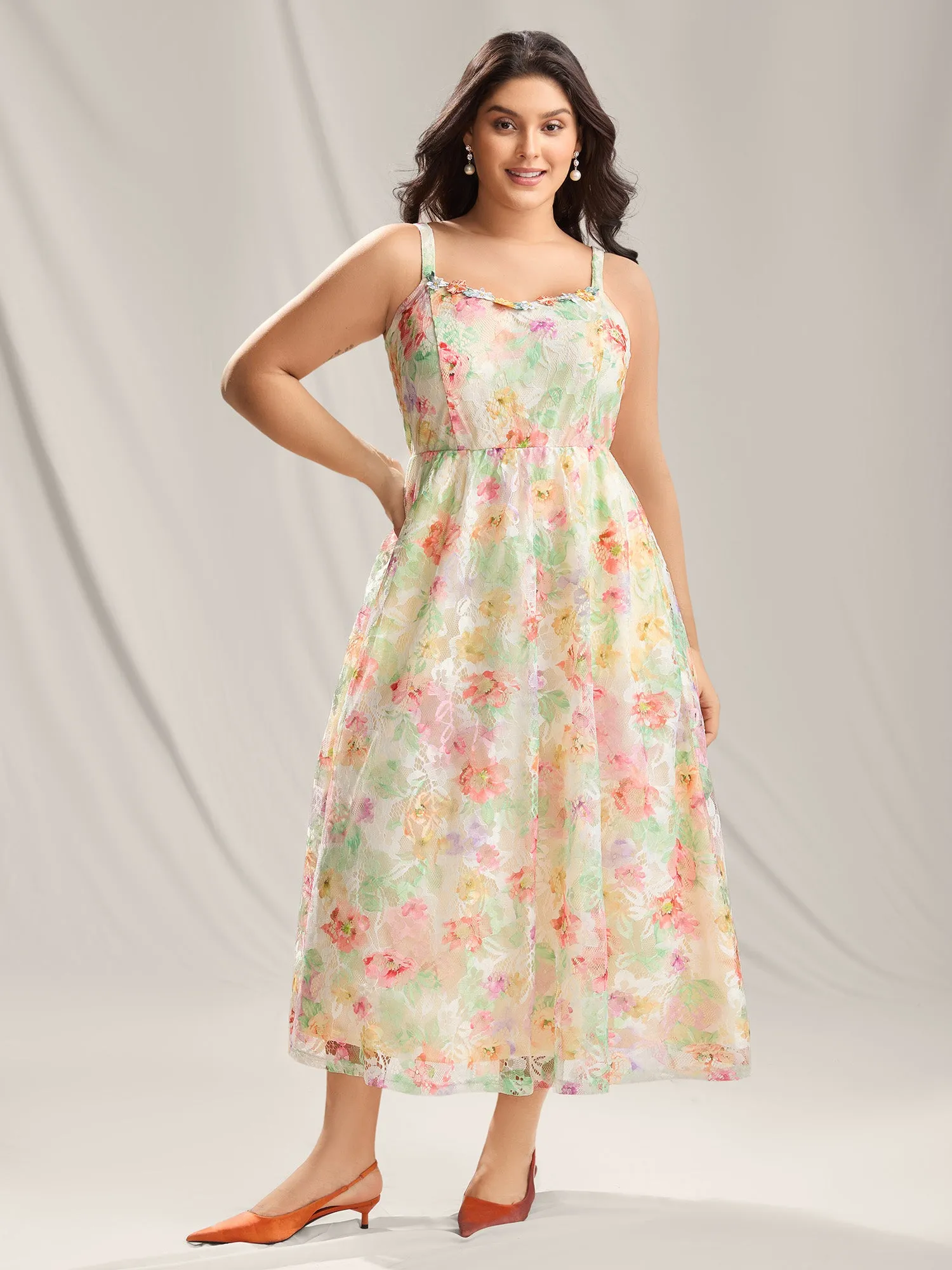 Sunkissed Florals Lace Textured Maxi Dress sold by Bloomchic