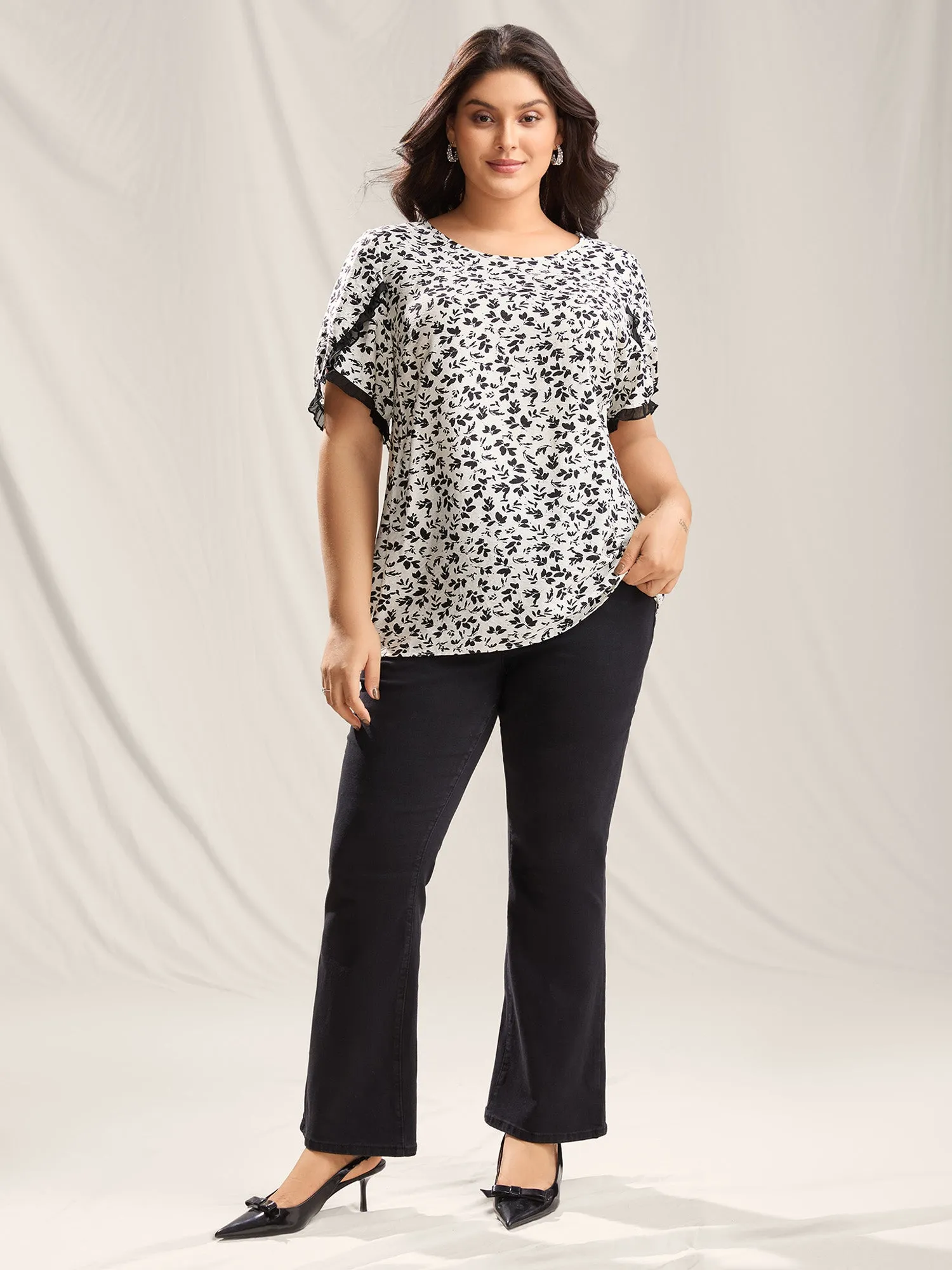 Floral Print Color Contrast Blouse sold by Bloomchic product image thumbnail 3