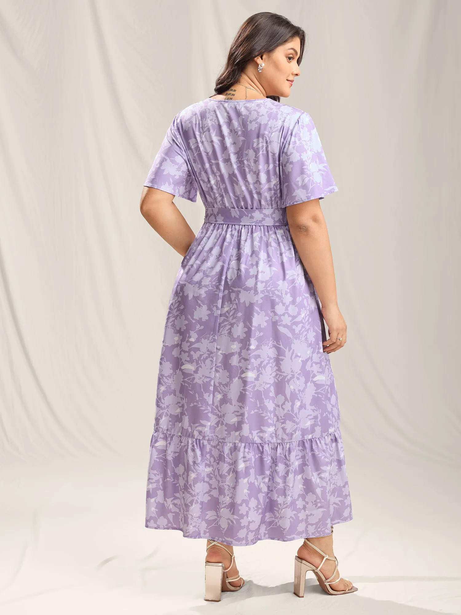 Silhouette Floral Pockets Belted Maxi Dress sold by Bloomchic product image thumbnail 4