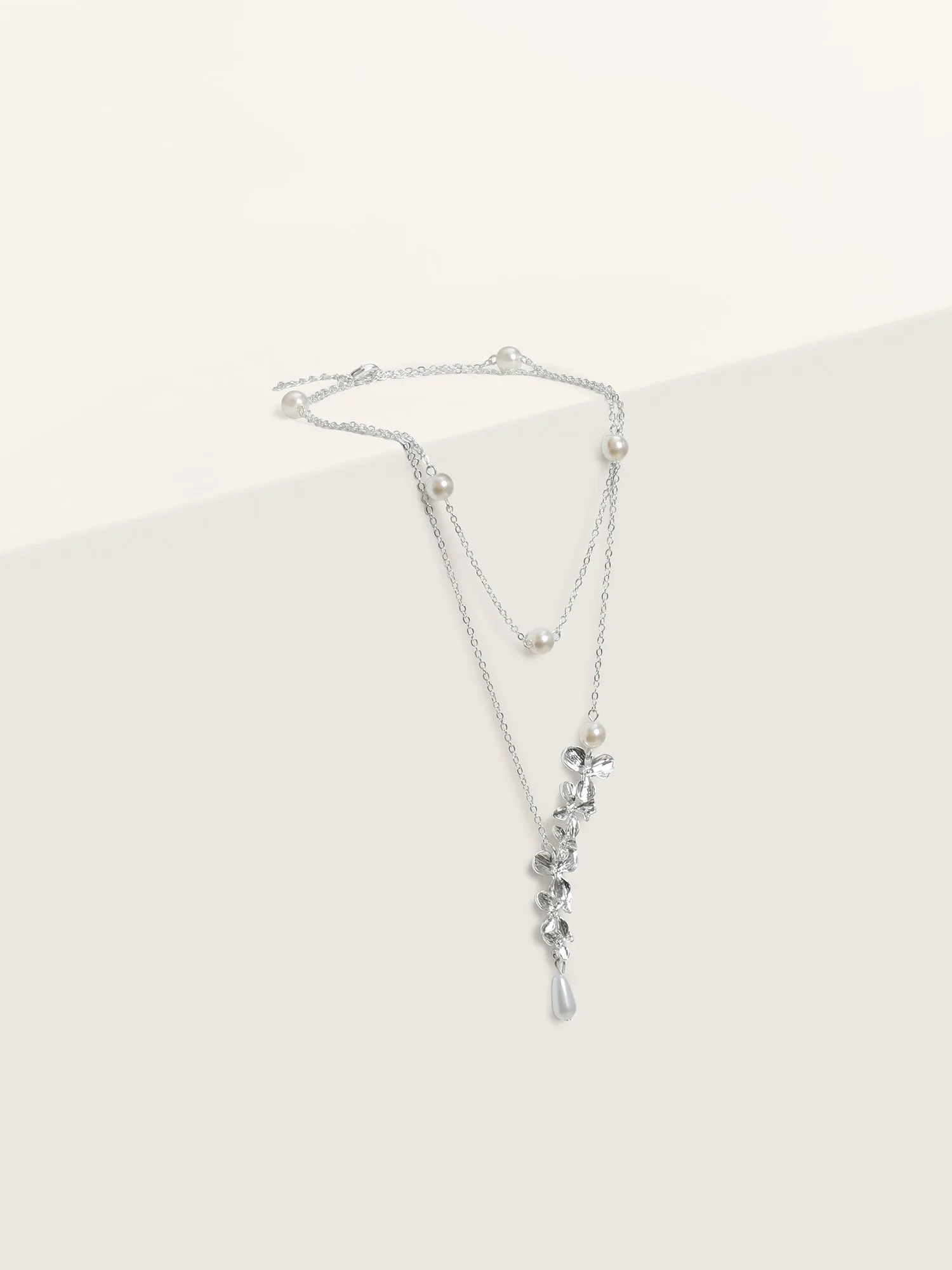 Double Faux Pearl Elegant Necklace sold by Bloomchic product image thumbnail 3