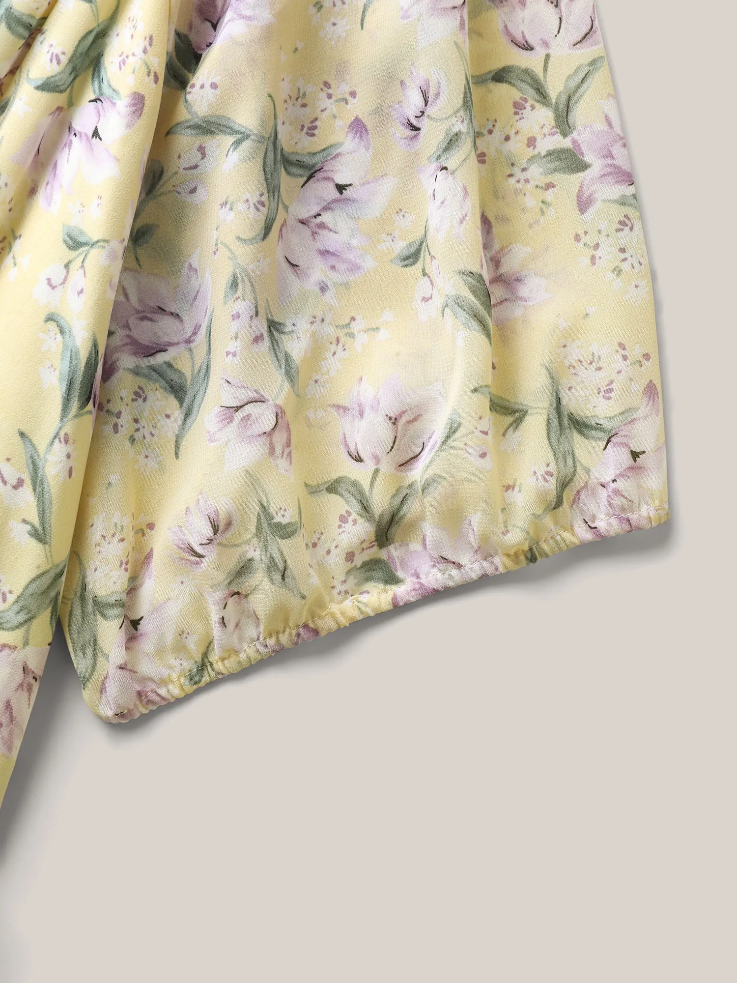 Vine Flower Sweetheart Neck Slit Maxi Dress sold by Bloomchic product image thumbnail 5