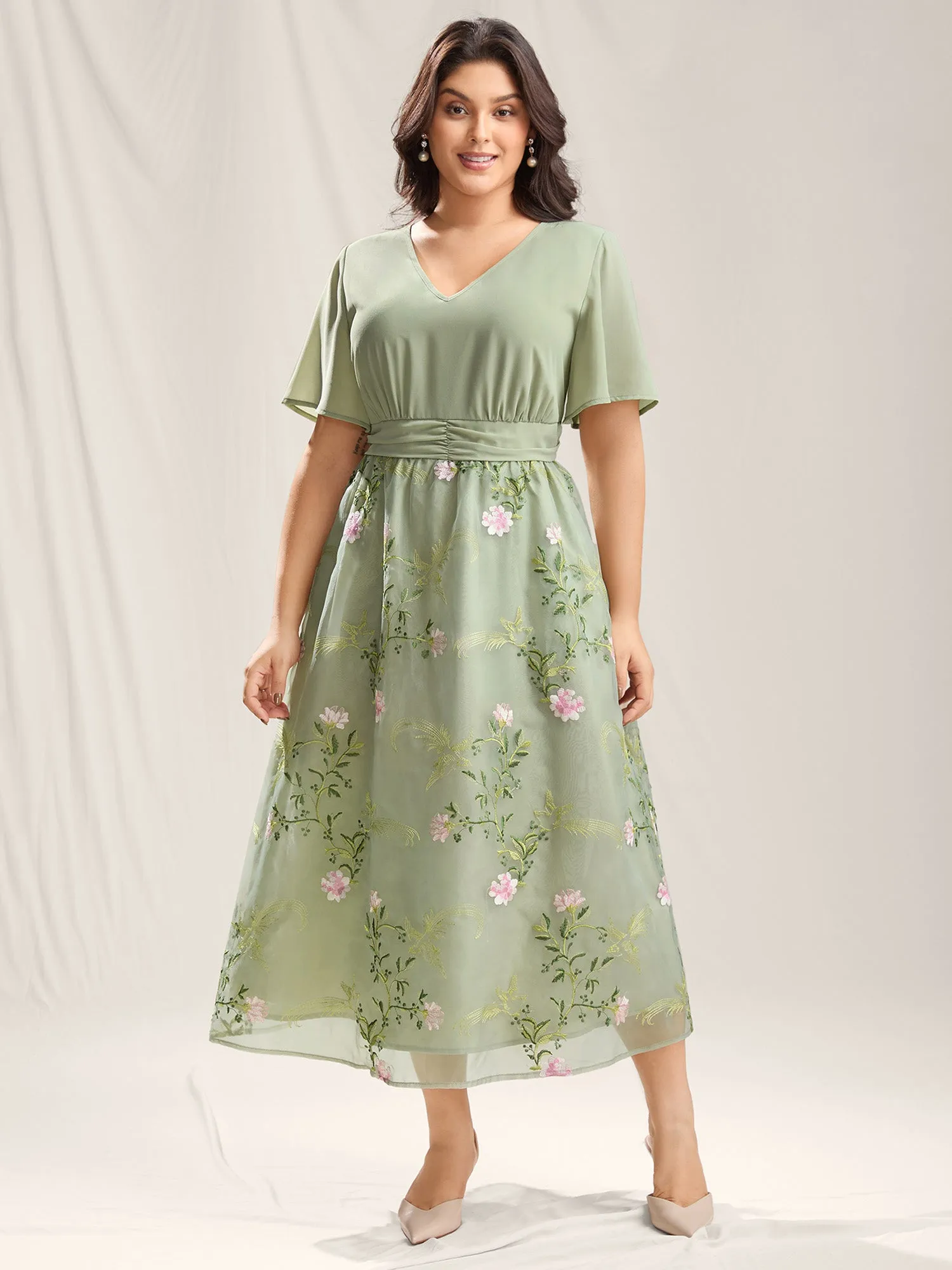 Floral Print Spliced Pockets Maxi Dress sold by Bloomchic product image thumbnail 3