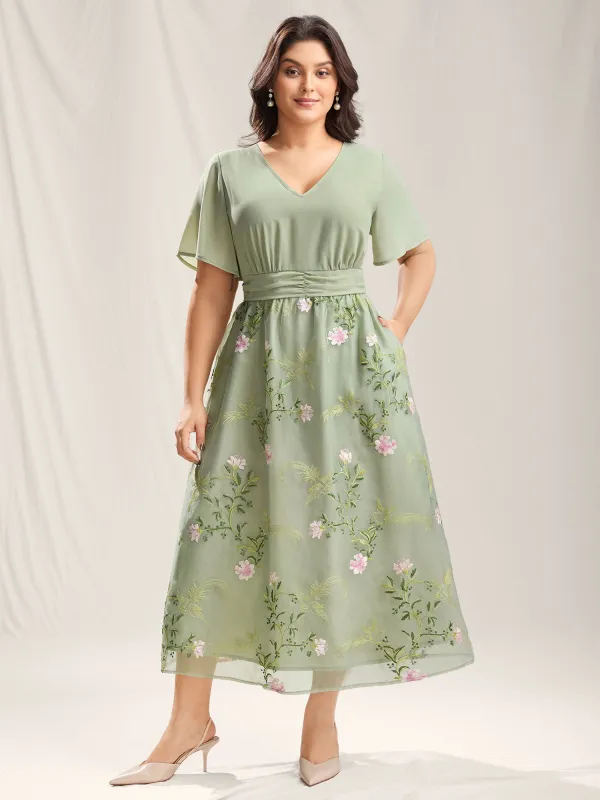 Floral Print Spliced Pockets Maxi Dress sold by Bloomchic