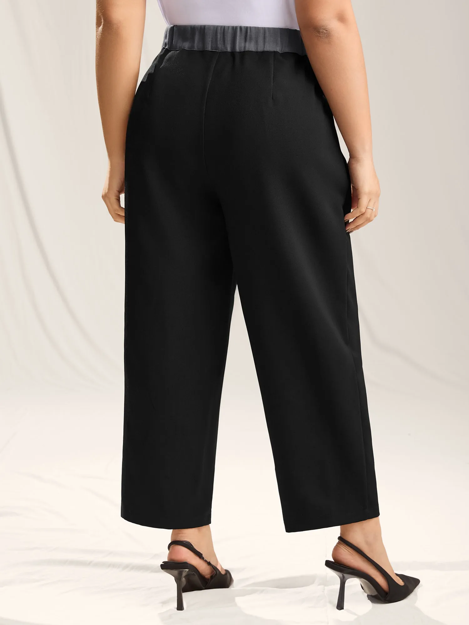 Color Contrast Waistband Straight-Leg Pants sold by Bloomchic product image thumbnail 4