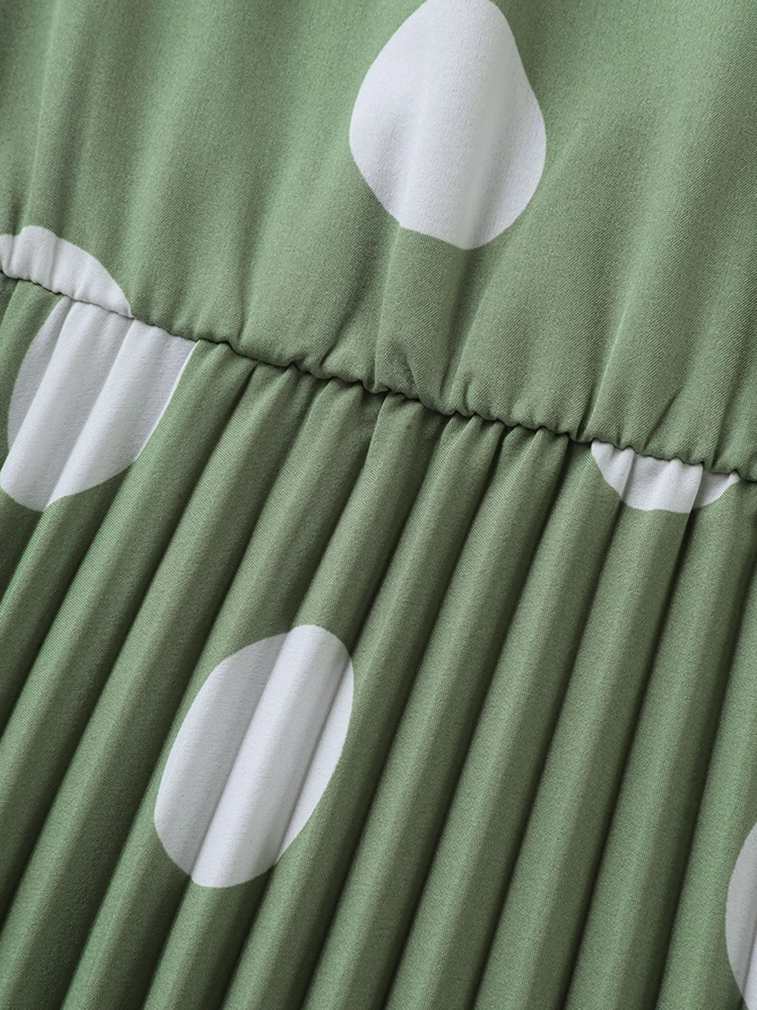 Polka Dots Print Plicated Detail Maxi Dress sold by Bloomchic product image thumbnail 5