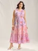 Floral Print Pockets Gradient Maxi Dress sold by Bloomchic