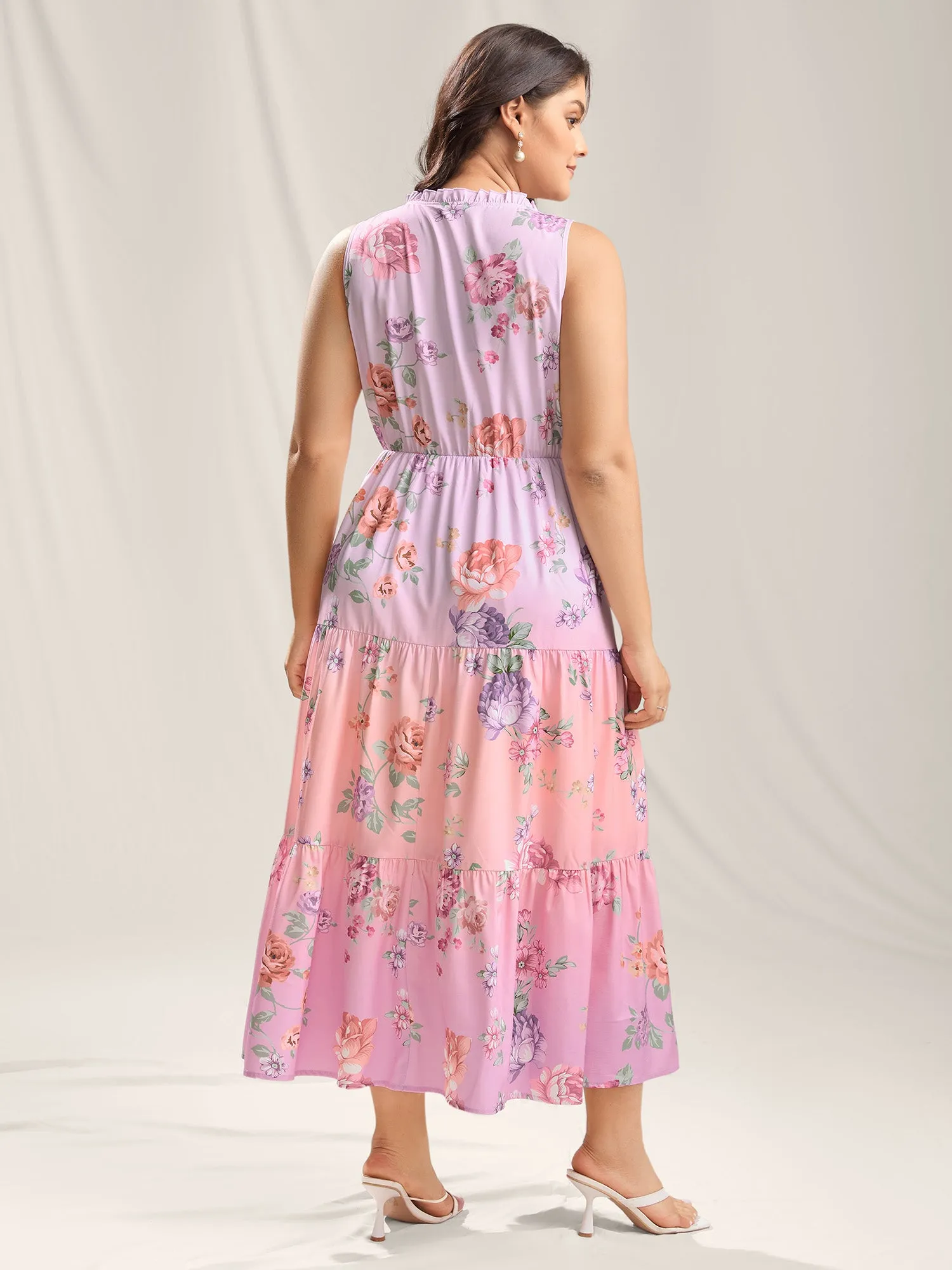 Floral Print Pockets Gradient Maxi Dress sold by Bloomchic product image thumbnail 4
