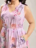 Floral Print Pockets Gradient Maxi Dress sold by Bloomchic