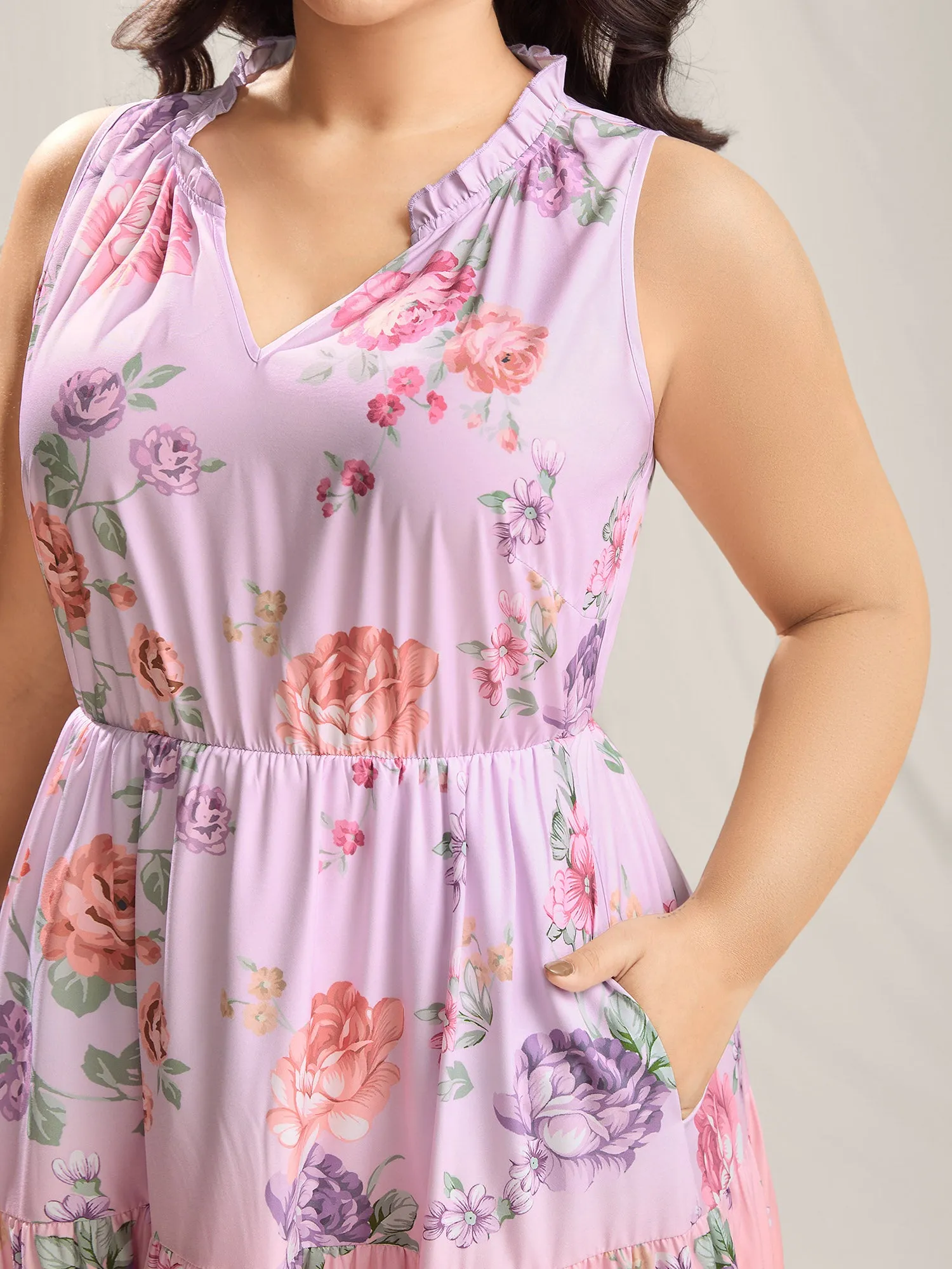 Floral Print Pockets Gradient Maxi Dress sold by Bloomchic product image thumbnail 2