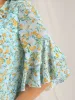 Floral Print Ruffled Layered Sleeve Blouse sold by Bloomchic