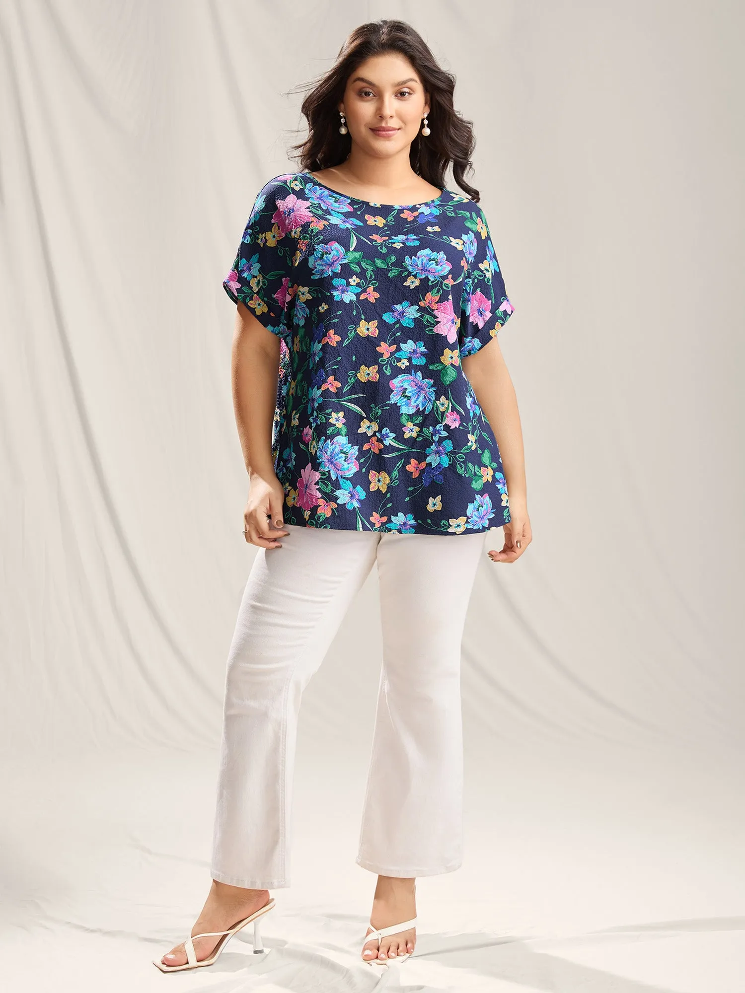 Floral Affair Print Wrinkled Fabric Blouse sold by Bloomchic product image thumbnail 3