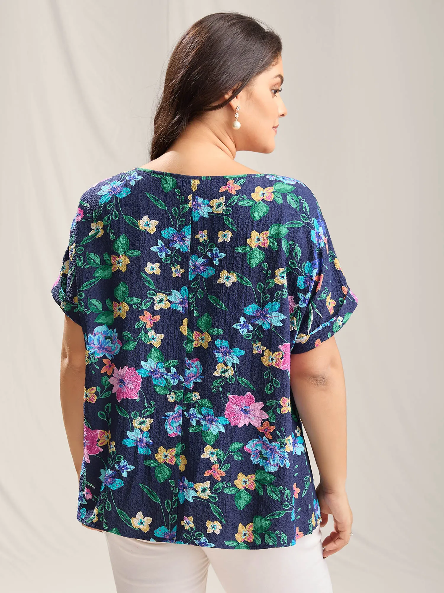 Floral Affair Print Wrinkled Fabric Blouse sold by Bloomchic product image thumbnail 2