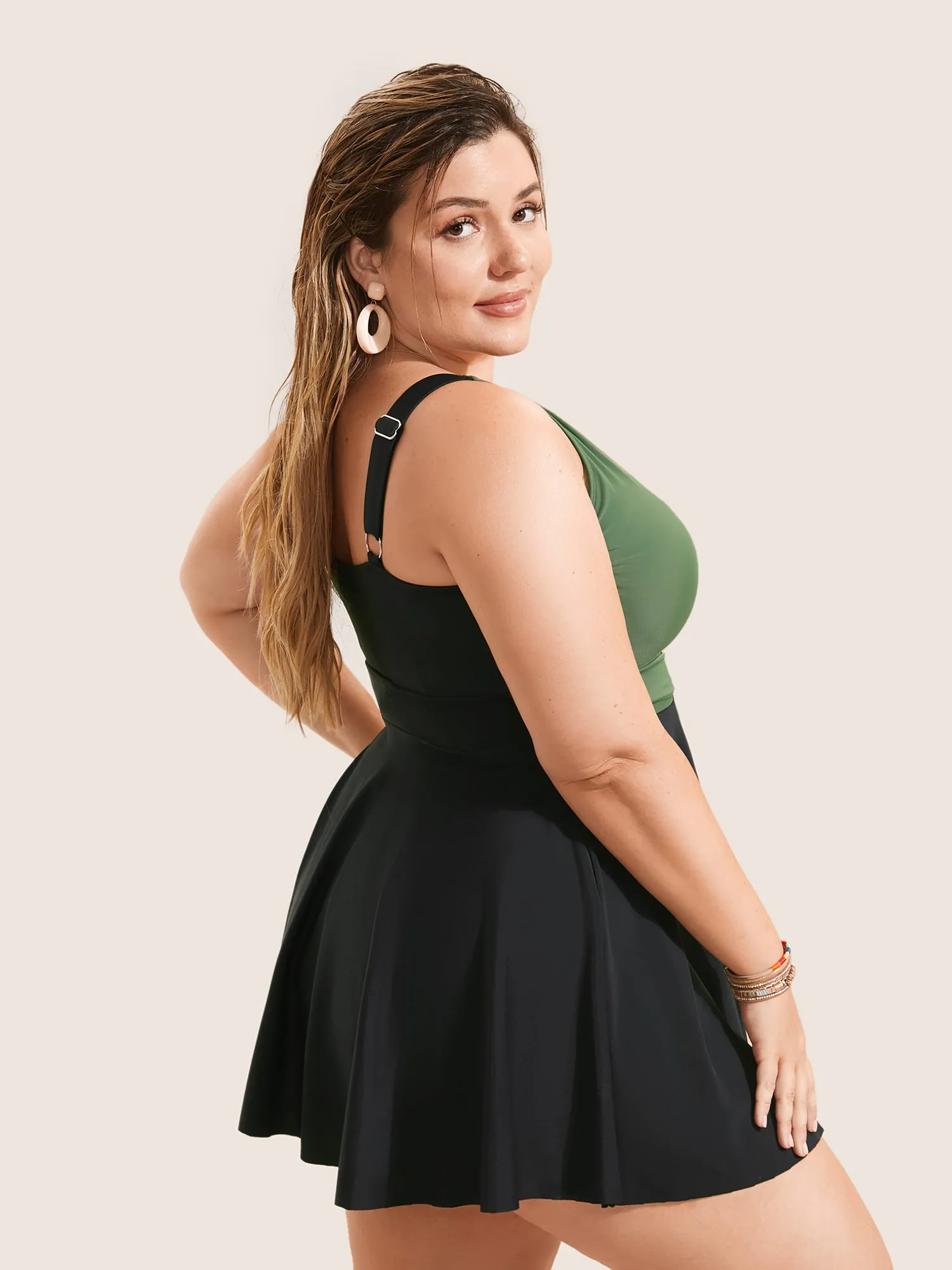 Two Tone Ties High Rise Swim Dress sold by Bloomchic product image thumbnail 2