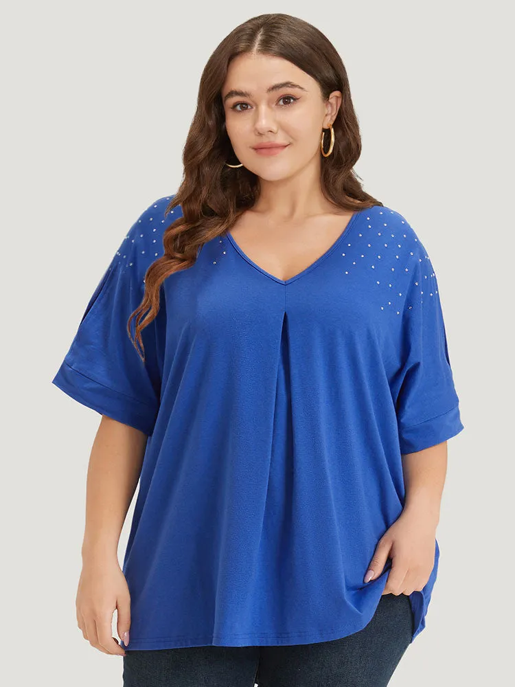 Plain Rhinestone Dolman Sleeve Cut Out T-shirt sold by Bloomchic product image thumbnail 4