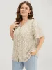 Ditsy Floral Button Up Frill Trim Notched Blouse sold by Bloomchic