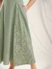 Lace Panel Cinched-Waist Maxi Dress sold by Bloomchic