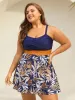 Tropical Flower Color Block Swim Dress sold by Bloomchic
