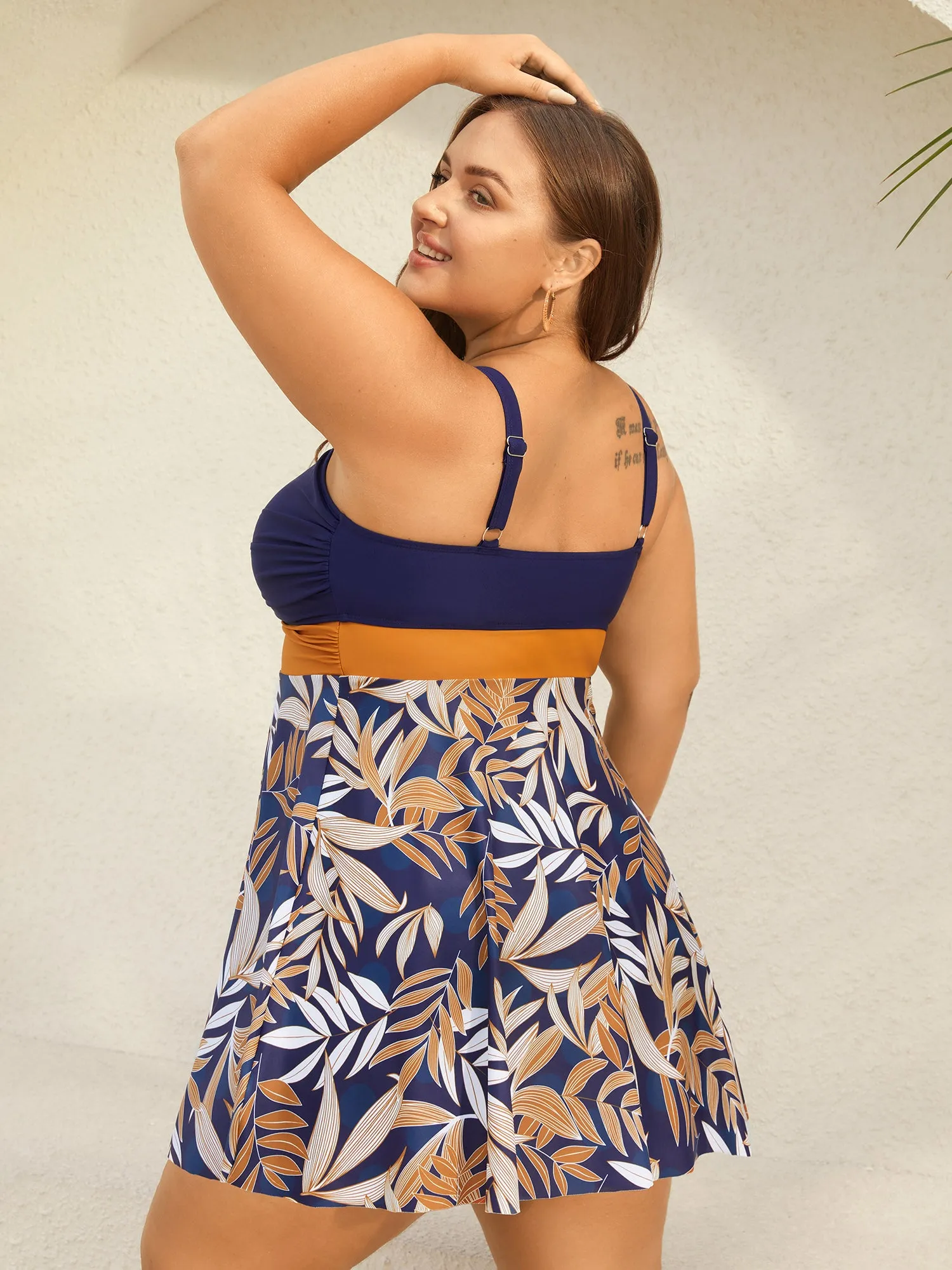 Tropical Flower Color Block Swim Dress sold by Bloomchic product image thumbnail 2