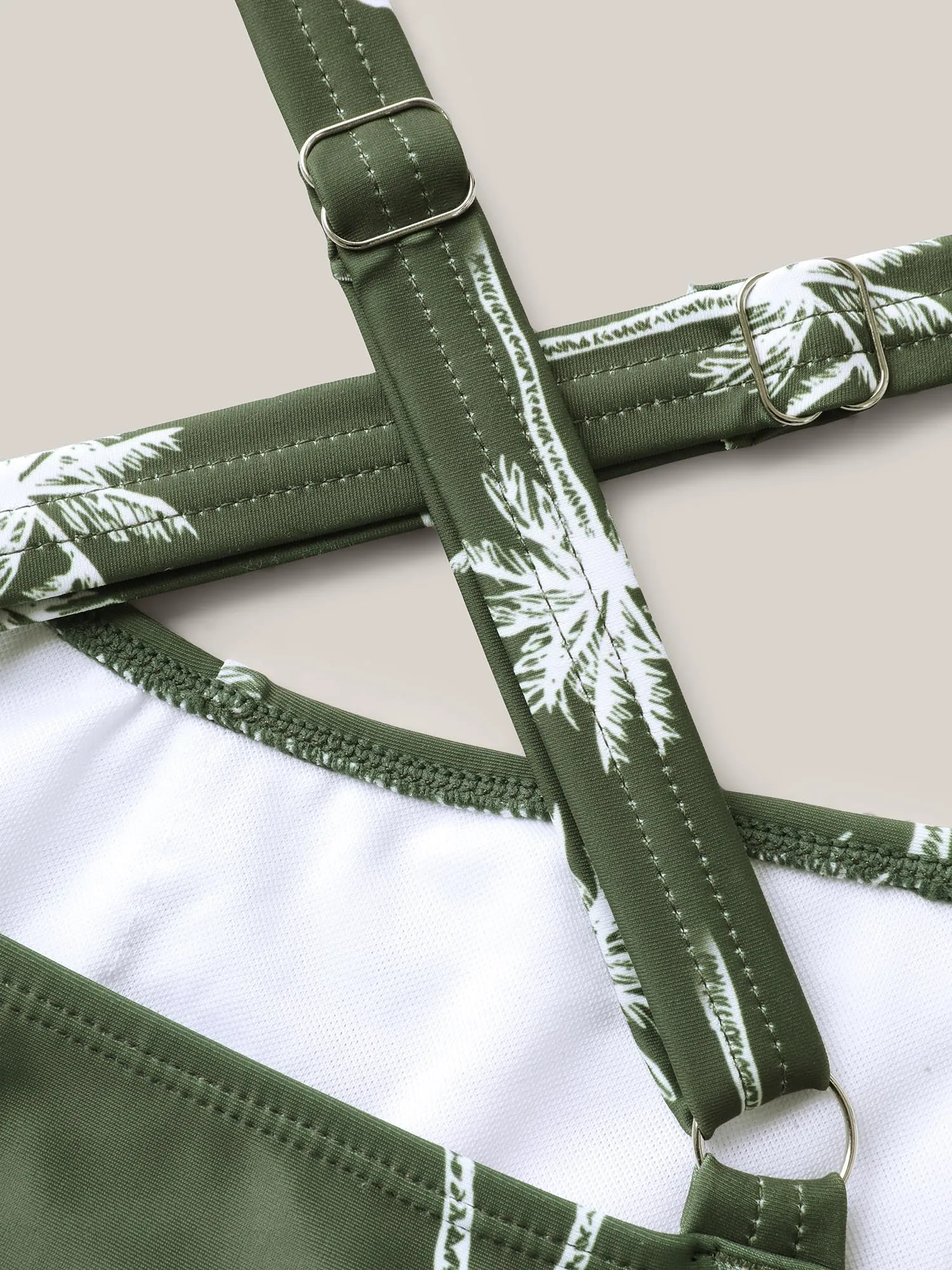 Twist Front Tropical Print One-Piece Swimsuit sold by Bloomchic product image thumbnail 5