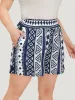 Bandana Shirred Waist Pocket Shorts sold by Bloomchic