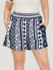 Bandana Shirred Waist Pocket Shorts sold by Bloomchic