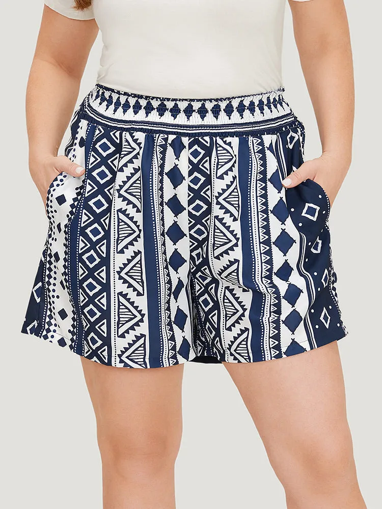 Bandana Shirred Waist Pocket Shorts sold by Bloomchic product image thumbnail 5