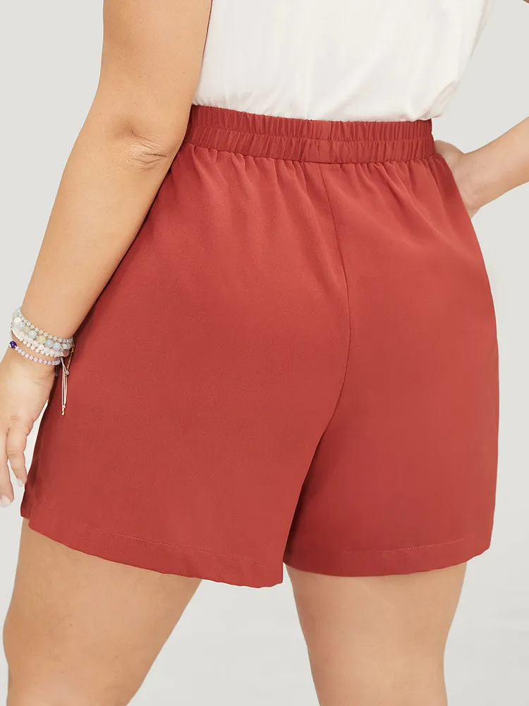 Plain Mid Rise Pocket Button Detail Shorts sold by Bloomchic product image thumbnail 5