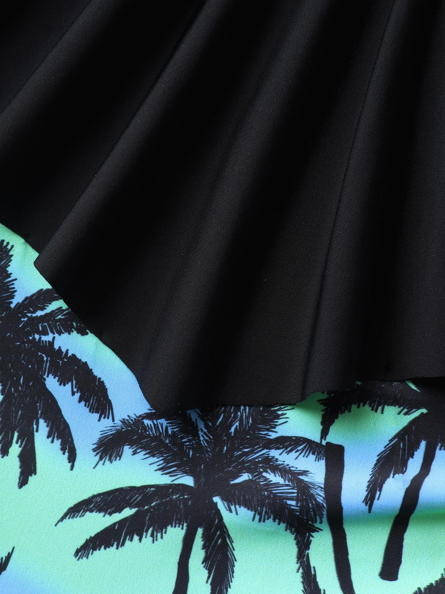 Plain Tropical Pattern Layered One-Piece Swimsuit sold by Bloomchic product image thumbnail 5