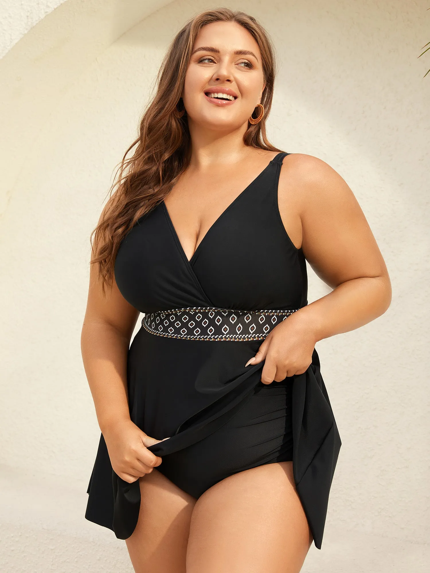 Shell Embroidered Surplice Neck Swim Dress sold by Bloomchic product image thumbnail 5