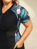 Glide Lock Zipper Pockets One-Piece Swimsuit sold by Bloomchic