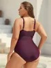 Bust Drawstring Keyhole One-Piece Swimsuit sold by Bloomchic