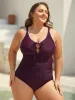 Bust Drawstring Keyhole One-Piece Swimsuit sold by Bloomchic