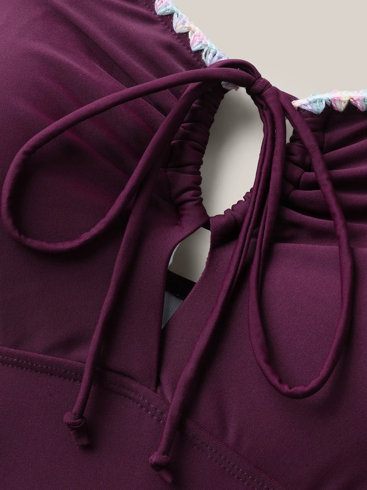 Bust Drawstring Keyhole One-Piece Swimsuit sold by Bloomchic product image thumbnail 5