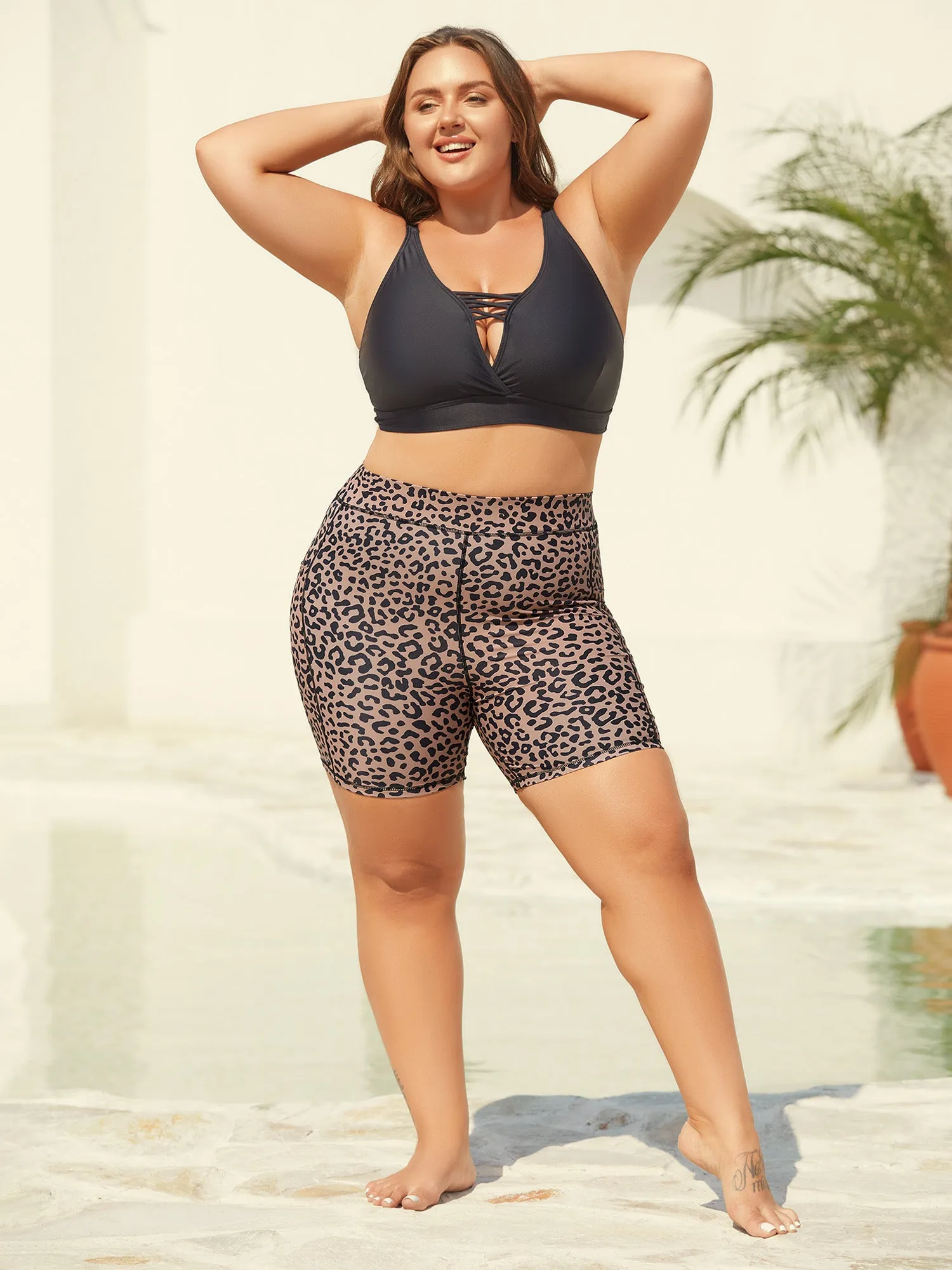 Leopard Print Pockets Swim Bottoms sold by Bloomchic product image thumbnail 4
